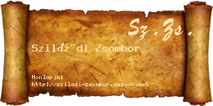 Sziládi Zsombor névjegykártya