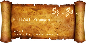 Sziládi Zsombor névjegykártya